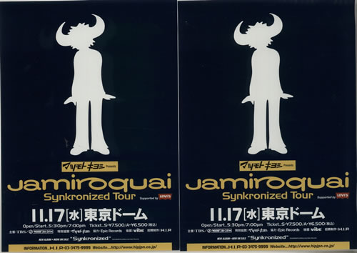 Jamiroquai Synkronized Tour - Two Handbills & Postcard handbill Japanese JMQHBSY638987