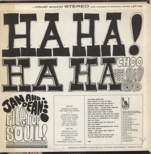 Jan & Dean Filet Of Soul vinyl LP album (LP record) US JDELPFI78011
