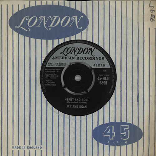 Jan & Dean Heart And Soul 7" vinyl single (7 inch record / 45) UK JDE07HE571753