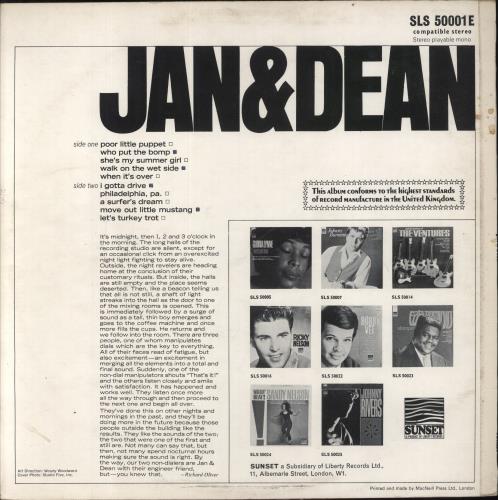 Jan & Dean Jan & Dean vinyl LP album (LP record) UK JDELPJA574521