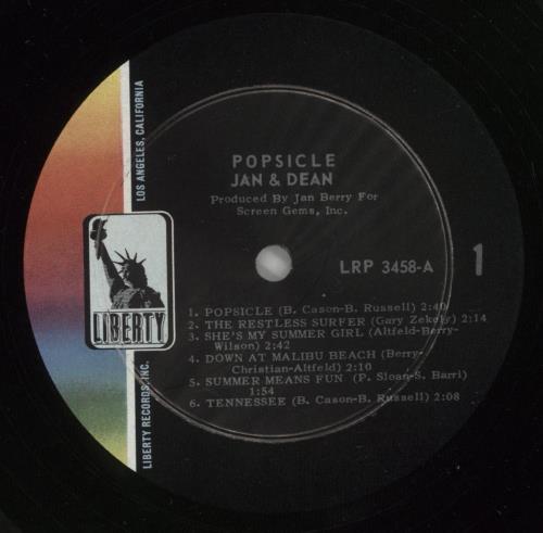 Jan & Dean Popsicle - Mono vinyl LP album (LP record) US JDELPPO78009