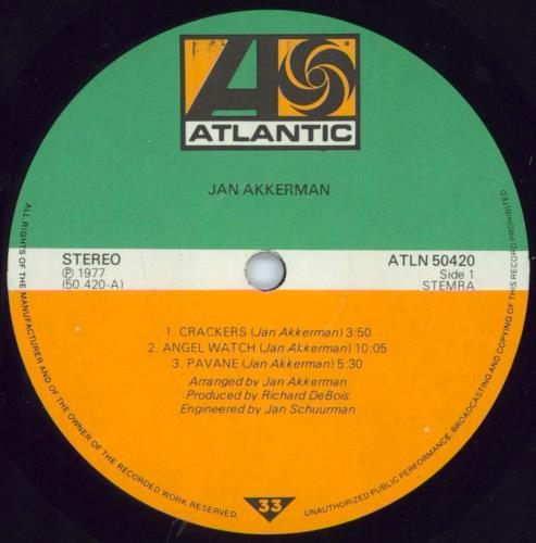Jan Akkerman Jan Akkerman vinyl LP album (LP record) Dutch JKKLPJA798387