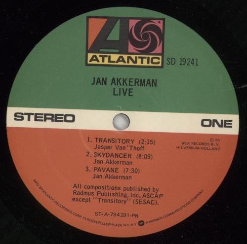 Jan Akkerman Live vinyl LP album (LP record) US JKKLPLI866931