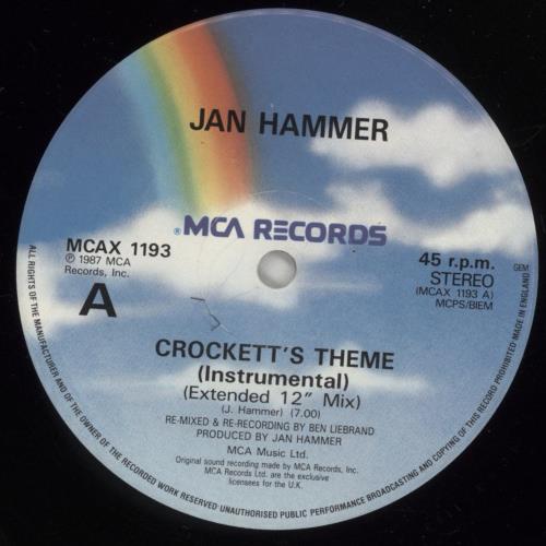 Jan Hammer Crockett's Theme 12" vinyl single (12 inch record / Maxi-single) UK JNH12CR49808