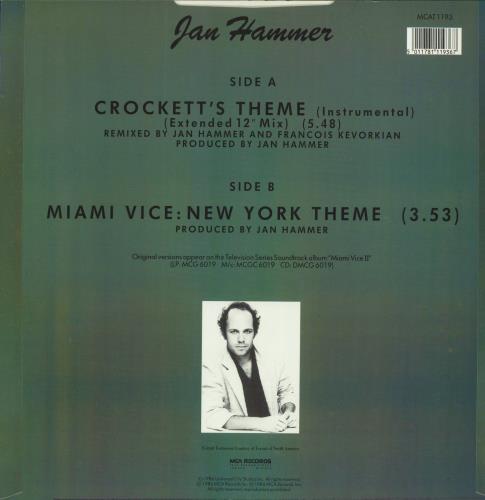Jan Hammer Crockett's Theme 12" vinyl single (12 inch record / Maxi-single) UK JNH12CR70237