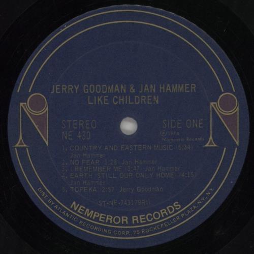 Jan Hammer Like Children vinyl LP album (LP record) US JNHLPLI213114