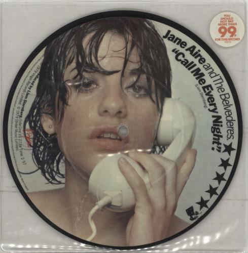 Jane Aire & The Belvederes Call Me Every Night - Sticker 7" vinyl picture disc (7 inch picture disc single) UK JN-7PCA864524
