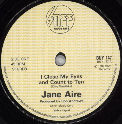 Jane Aire & The Belvederes I Close My Eyes & Count To Ten 7" vinyl single (7 inch record / 45) UK JN-07IC646469