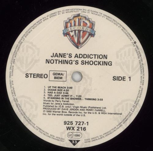 Janes Addiction Nothing's Shocking - Stickered - EX vinyl LP album (LP record) UK JANLPNO777224