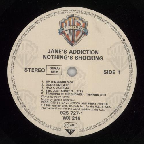 Janes Addiction Nothing's Shocking - VG vinyl LP album (LP record) UK JANLPNO179603