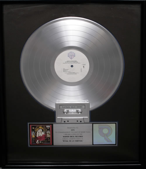 Janes Addiction Ritual De Lo Habitual award disc US JANAWRI552838