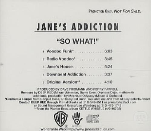 Janes Addiction So What! CD single (CD5 / 5") US JANC5SO113756