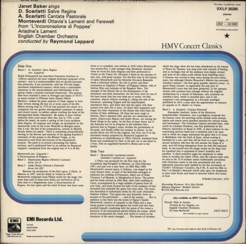 Janet Baker Janet Baker Sings vinyl LP album (LP record) UK J58LPJA835877