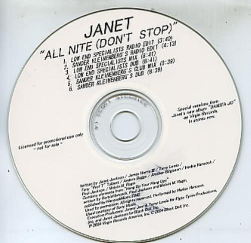 Janet Jackson All Nite (Don't Stop) CD-R acetate Japanese J-JCRAL309676
