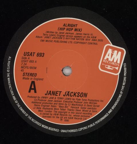 Janet Jackson Alright 12" vinyl single (12 inch record / Maxi-single) UK J-J12AL43008