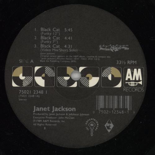 Janet Jackson Black Cat 12" vinyl single (12 inch record / Maxi-single) US J-J12BL868568