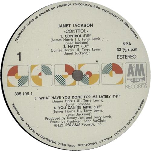 Janet Jackson Control vinyl LP album (LP record) Portuguese J-JLPCO643830