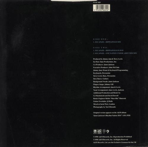 Janet Jackson Escapade - Remix 12" vinyl single (12 inch record / Maxi-single) UK J-J12ES12324