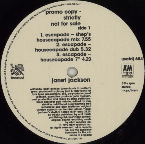 Janet Jackson Escapade 12" vinyl single (12 inch record / Maxi-single) UK J-J12ES680647