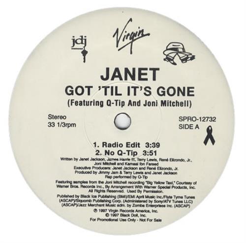 Janet Jackson Got 'til It's Gone 12" vinyl single (12 inch record / Maxi-single) US J-J12GO96152
