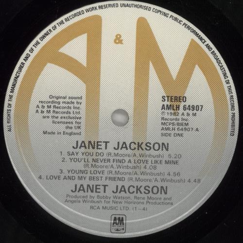 Janet Jackson Janet Jackson vinyl LP album (LP record) UK J-JLPJA110563