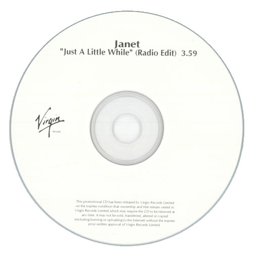 Janet Jackson Just A Little While CD-R acetate UK J-JCRJU520516