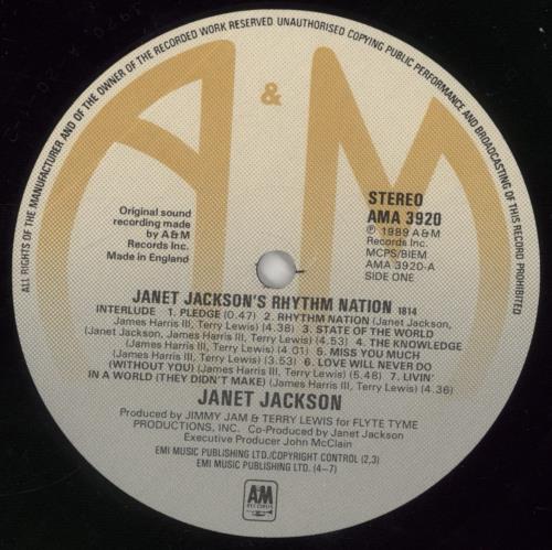 Janet Jackson Rhythm Nation 1814 - EX vinyl LP album (LP record) UK J-JLPRH760335