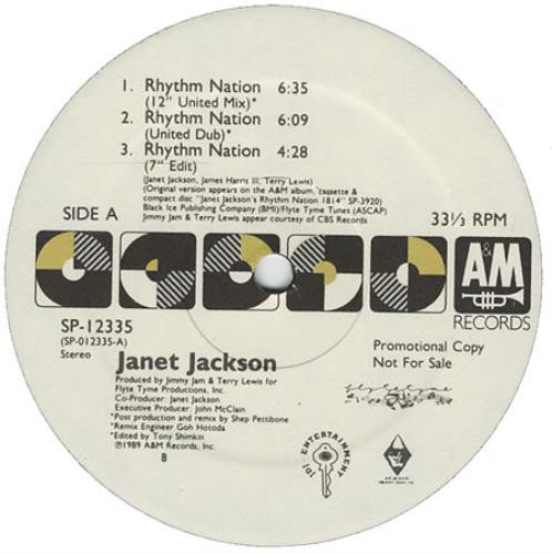 Janet Jackson Rhythm Nation 12" vinyl single (12 inch record / Maxi-single) US J-J12RH104944