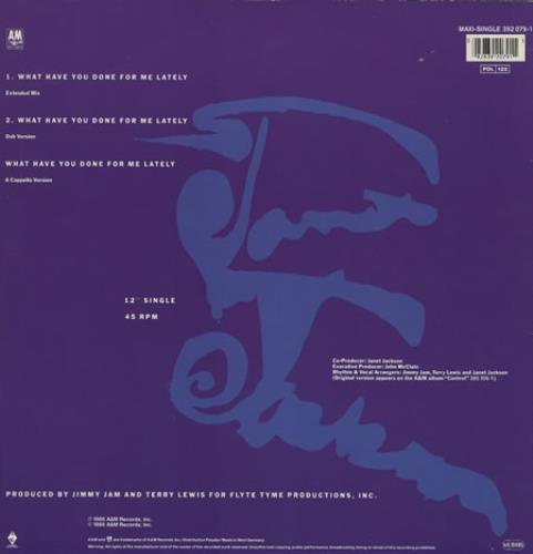 Janet Jackson What Have You Done For Me Lately 12" vinyl single (12 inch record / Maxi-single) German J-J12WH252148
