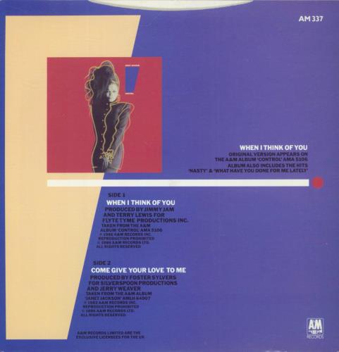 Janet Jackson When I Think Of You 7" vinyl single (7 inch record / 45) UK J-J07WH44856