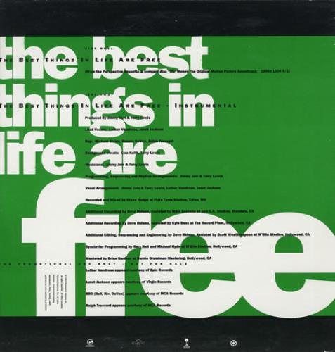 Janet Jackson The Best Things In Life Are Free US Promo 12" vinyl - Janet Jackson The Best Things In Life Are Free