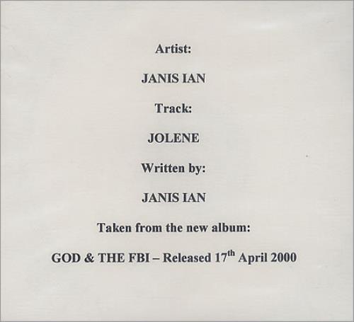 Janis Ian Jolene CD-R acetate UK J-ICRJO158983