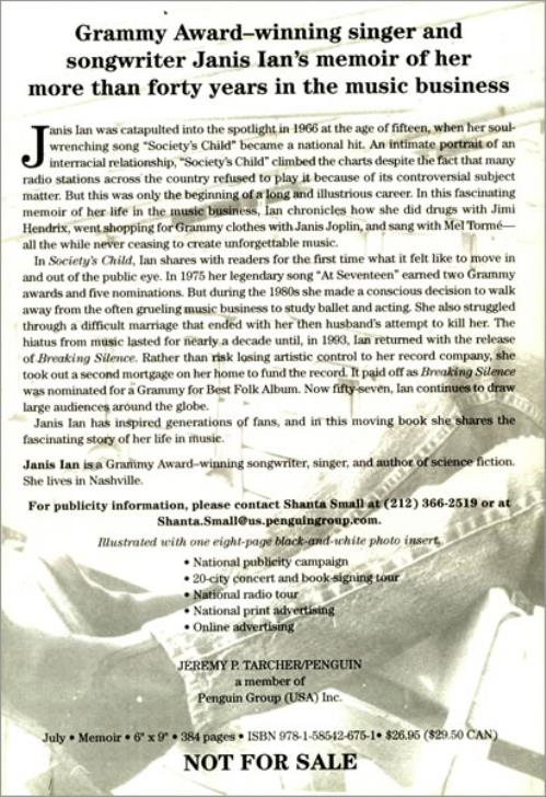 Janis Ian Society's Child memorabilia US J-IMMSO450105