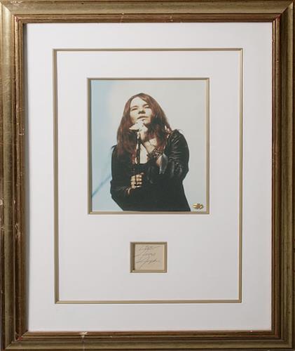 Janis Joplin Autograph - Framed With Photograph memorabilia UK JNJMMAU539771