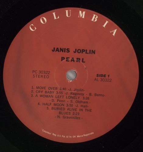 Janis Joplin Pearl vinyl LP album (LP record) US JNJLPPE391922