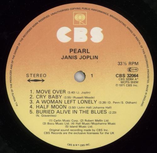 Janis Joplin Pearl vinyl LP album (LP record) UK JNJLPPE661129