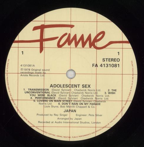 Japan Adolescent Sex vinyl LP album (LP record) UK JAPLPAD854750