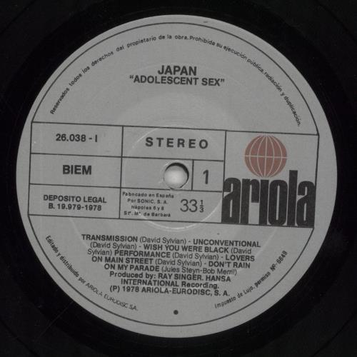 Japan Adolescent Sex vinyl LP album (LP record) Spanish JAPLPAD854794