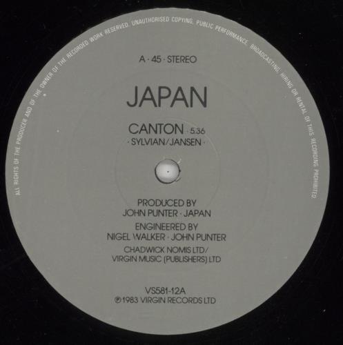 Japan Canton 12" vinyl single (12 inch record / Maxi-single) UK JAP12CA83316