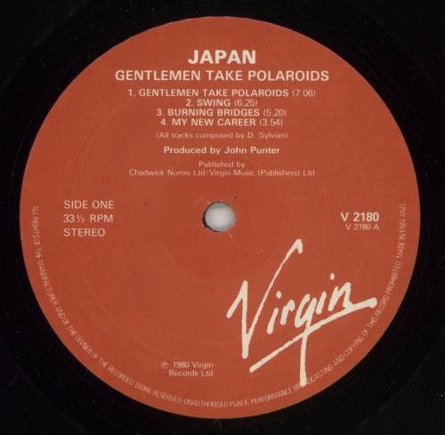 Japan Gentlemen Take Polaroids - Sleeve Misprint - Erratum Sticker vinyl LP album (LP record) UK JAPLPGE392444