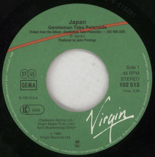 Japan Gentlemen Take Polaroids 7" vinyl single (7 inch record / 45) German JAP07GE770566