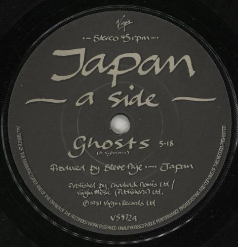 Japan Ghosts 7" vinyl single (7 inch record / 45) UK JAP07GH109187