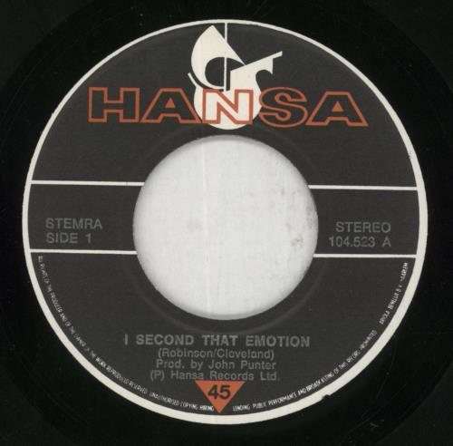 Japan I Second That Emotion 7" vinyl single (7 inch record / 45) Dutch JAP07IS852352