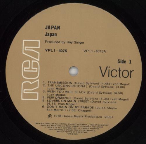 Japan Japan - VG vinyl LP album (LP record) Australian JAPLPJA854790