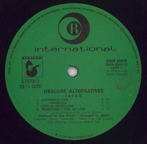 Japan Obscure Alternatives vinyl LP album (LP record) Italian JAPLPOB854315