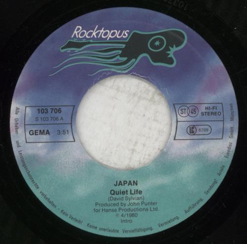 Japan Quiet Life + Press sheet 7" vinyl single (7 inch record / 45) German JAP07QU463192