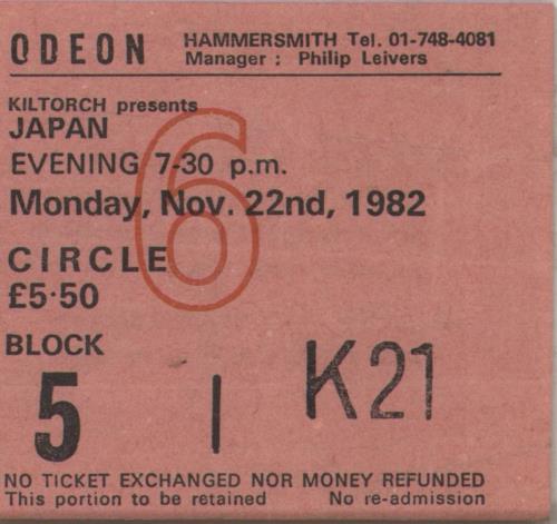 Japan Sons Of Pioneers + Ticket Stub - EX tour programme UK JAPTRSO876974