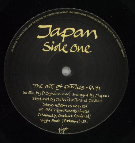 Japan The Art Of Parties 12" vinyl single (12 inch record / Maxi-single) UK JAP12TH741634
