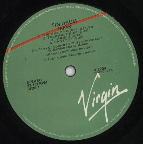 Japan Tin Drum vinyl LP album (LP record) Australian JAPLPTI332604