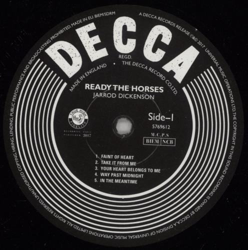 Jarrod Dickenson Ready The Horses - 180gm Vinyl vinyl LP album (LP record) UK 9L9LPRE868506